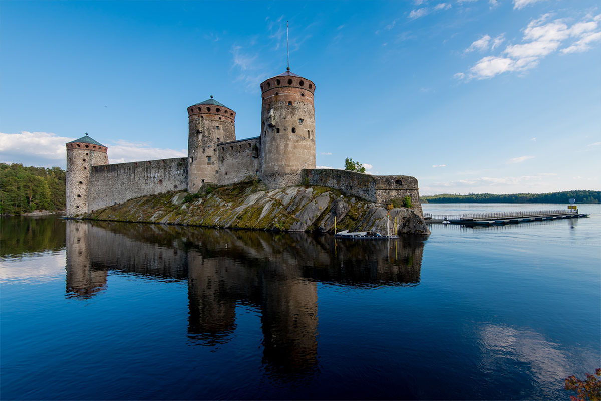The medieval castle of Olavinlinna is 25km away