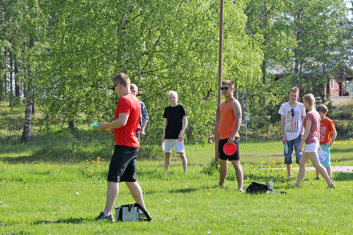 Discgolf track at the holiday village